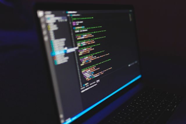 Softwarekode på en computerskærm